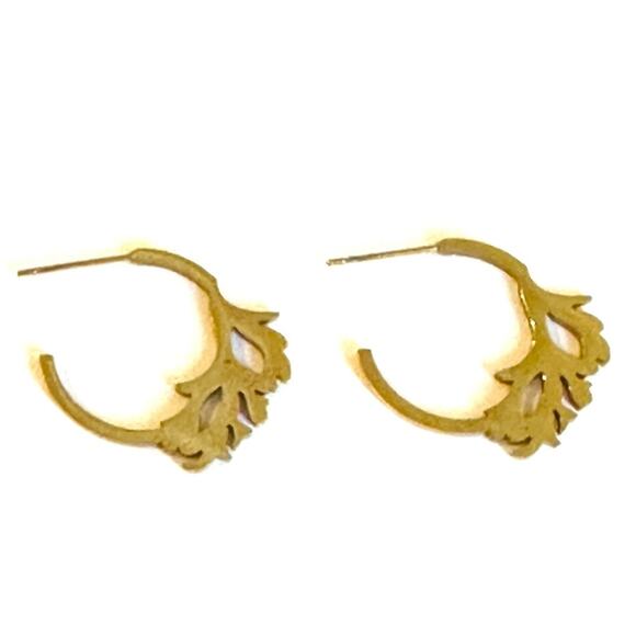 Gold Baroque Hoop Earrings - Picture 3 of 3
